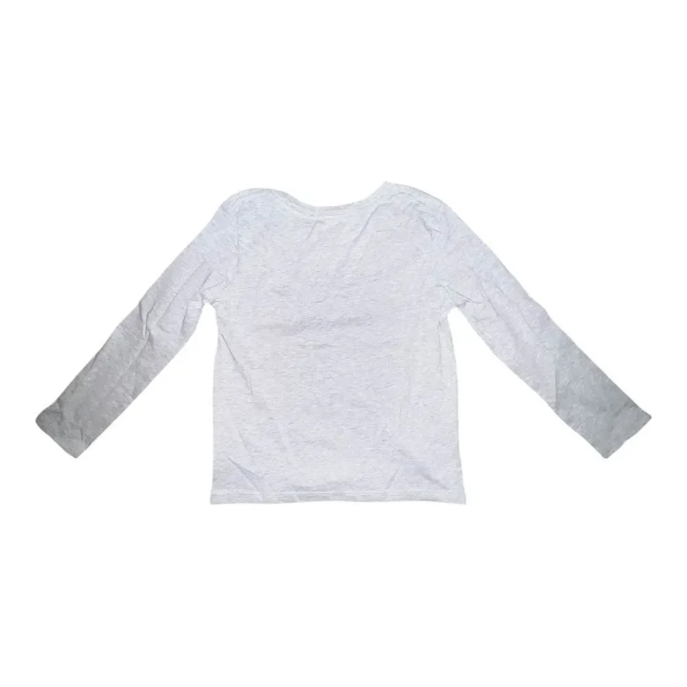 Gymboree Girls Gray Win Learn Graphic Long Sleeve T-Shirt Rainbow Small NWT